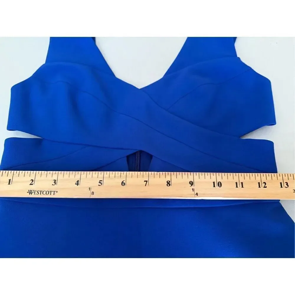 BCBG MaxAzria Harlie Blue Sleeveless Cutout Mini Dress Size 4